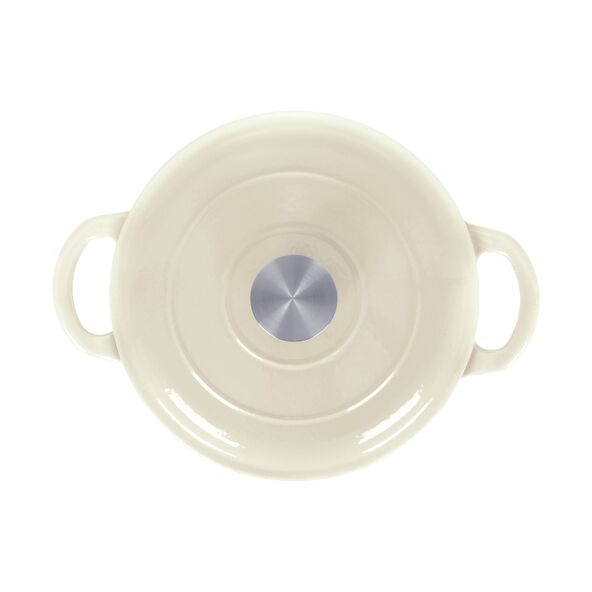 Gusseisener Koch- & Schmortopf mit Deckel, creme