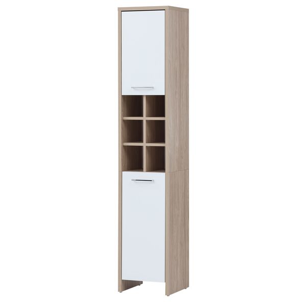 Hochschrank Fano 340, Eiche hell/kreideweiß