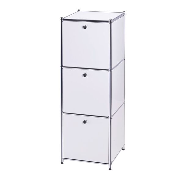 Metallregal, schmal, weiß
