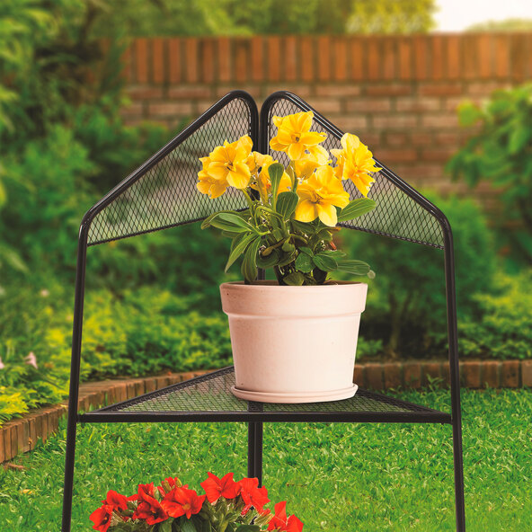 Modernes Blumenregal, eckig, schwarz