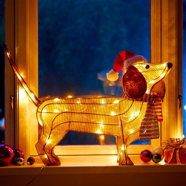 LED Weihnachtsfigur Dackel