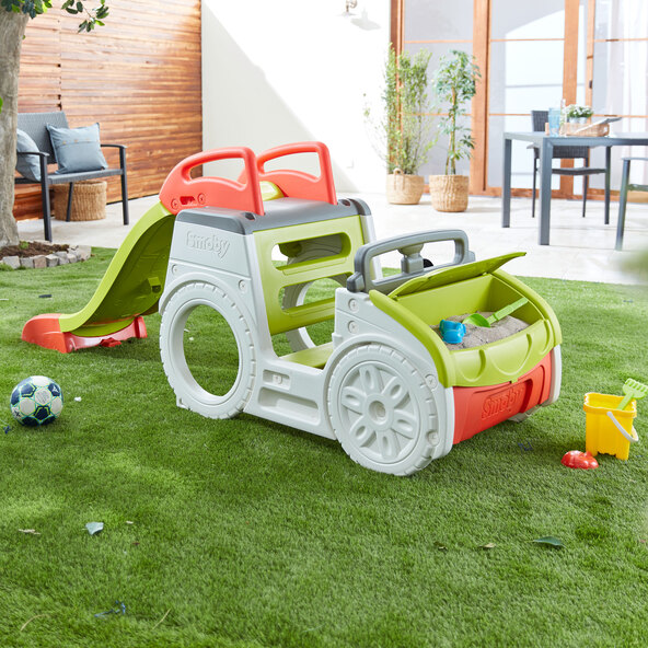 Abenteuer-Spielauto, inkl. Sandkasten und Rutsche