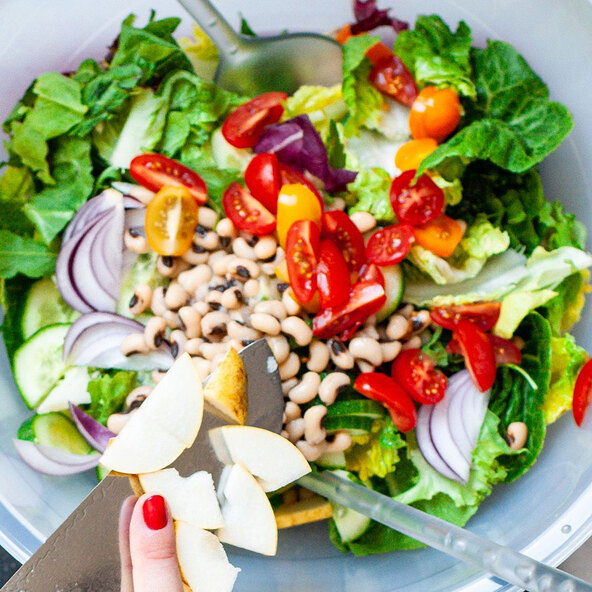 Salatbutler, blau