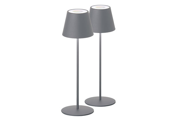 LED Akku-Tischleuchte Cosenza mit RGB-Farbwechsel, 2er Set