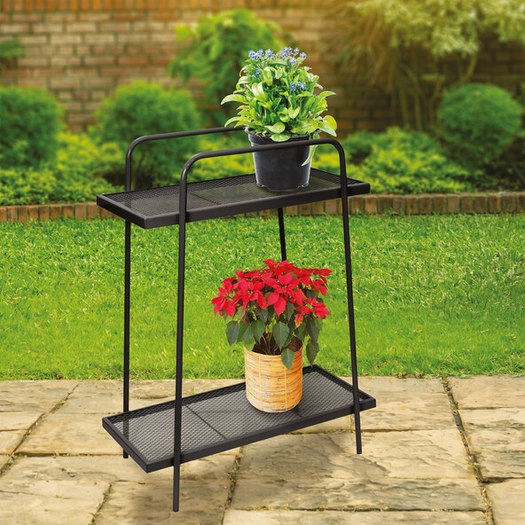 Modernes Blumenregal, schwarz