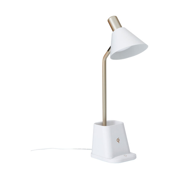 LED-Schreibtischlampe mit Wireless Charging, weiß
