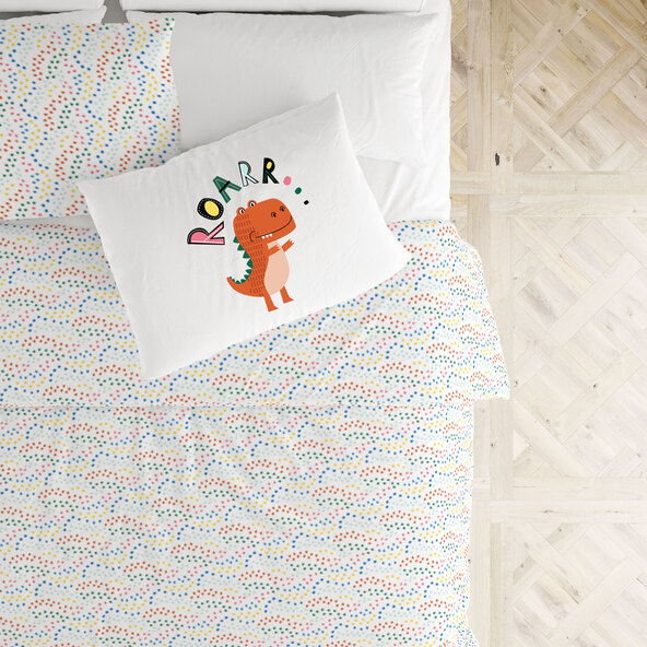 Kinder-Bettwäsche Renforce, Dino