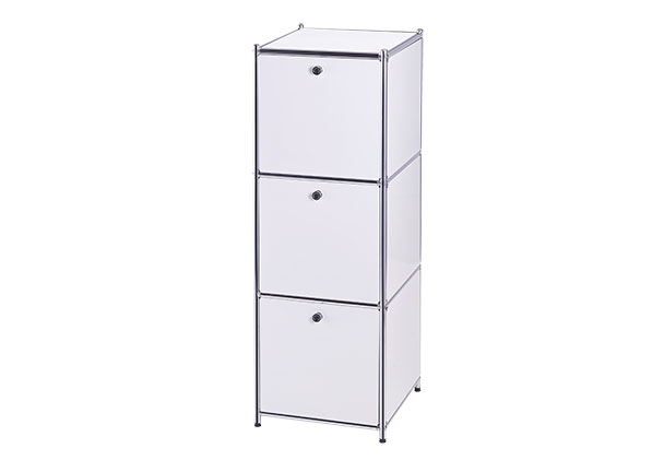 Metallregal, schmal, weiß