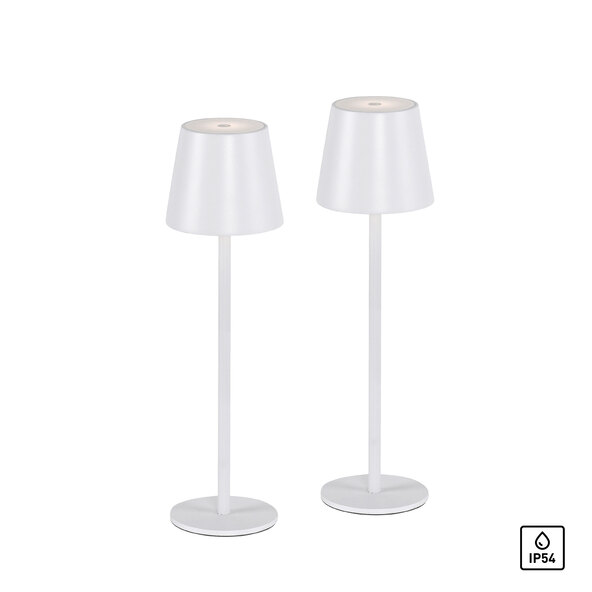 LED-Akku-Tischleuchte EURIA weiß, 2er-Set