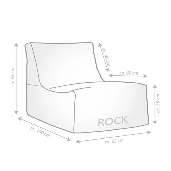 Talea Rock Outdoor Sitzsack, grau
