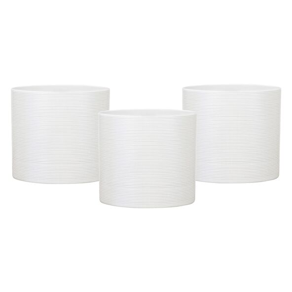 Keramik-Blumentopf 3er Set Ø 16 cm, Panna