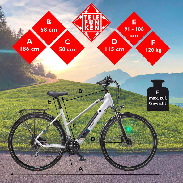 Trekking E-Bike Expedition XC940, kreide