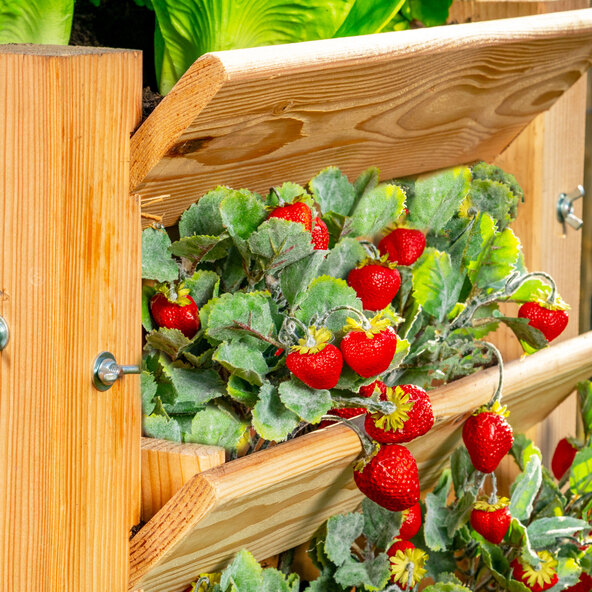 Lärchenholz-Hochbeet Premium L Natur, 66 x 66 x 73 cm