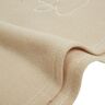 "Beige Fleece-Heimtierdecke mit aufgestickten Pfotenmustern. Die Decke liegt flach und füllt das Bildformat.
"