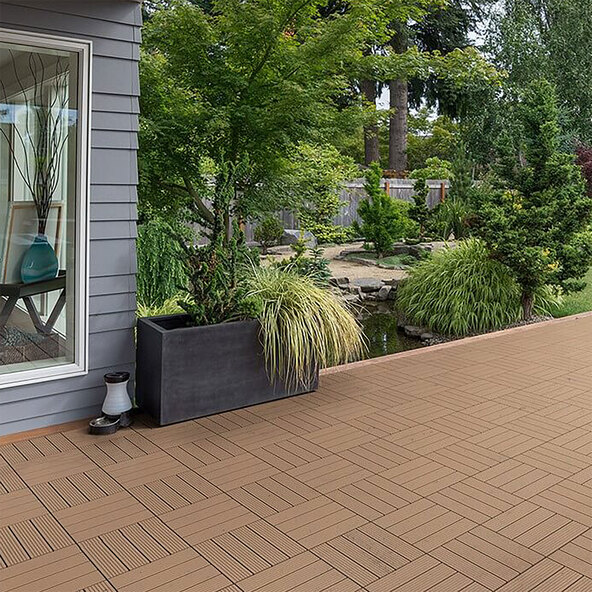 WPC-Holzfliesen BAVARO, 3m²-Paket, teak