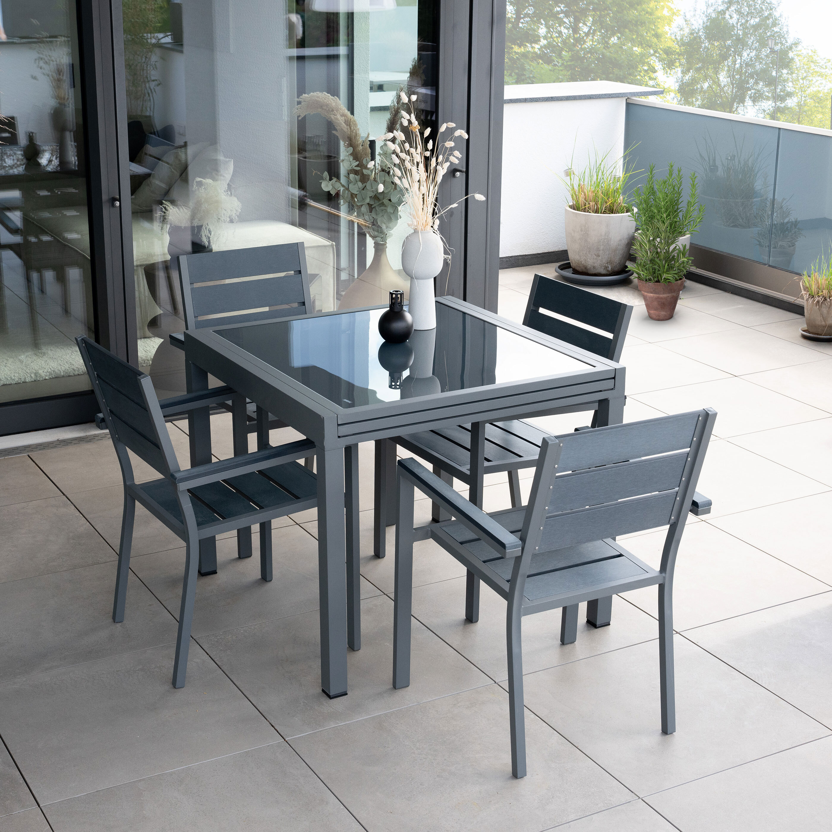 Home Deluxe Gartentisch Verano & Stühle Madera ALDI