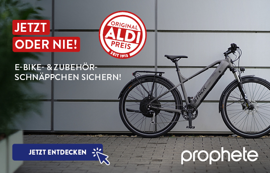 Prophete E-Bike steht vor heller Wand