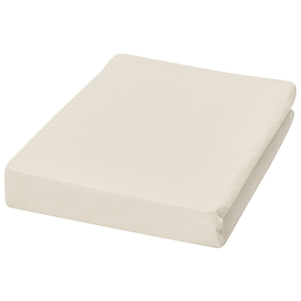 Jersey Spannbetttuch, 140-160 x 200 cm, creme