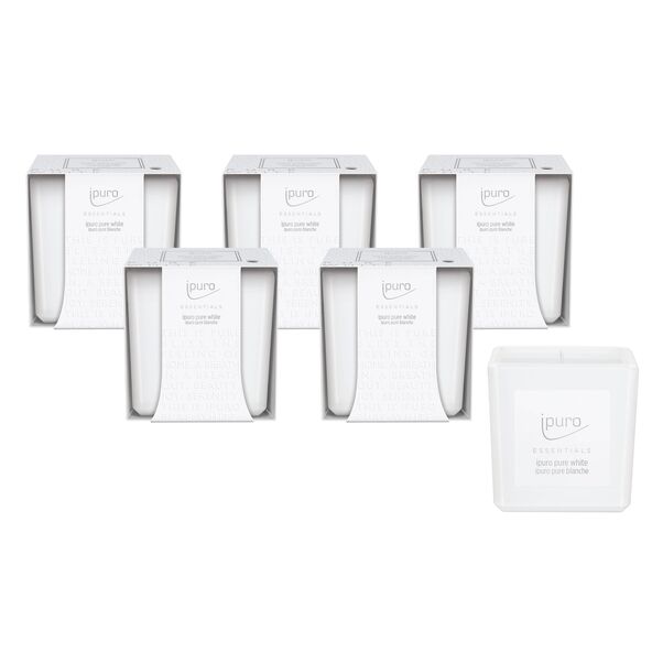 Duftkerze ESSENTIALS pure white, 6er Set