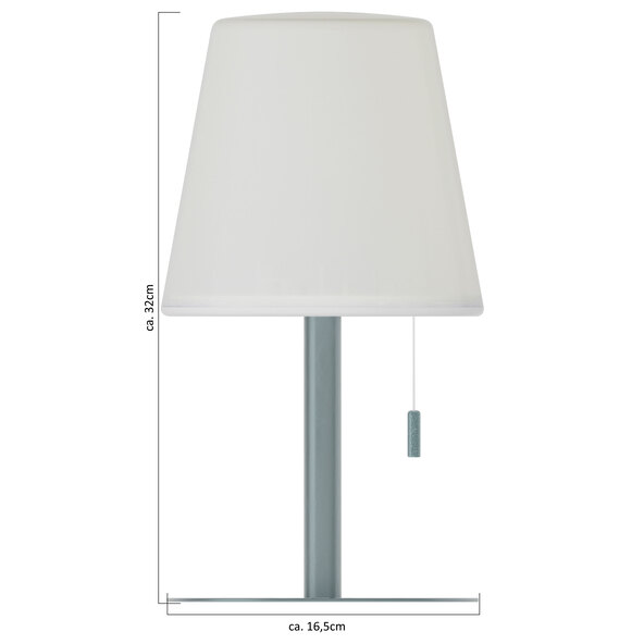 LED-Outdoor-Akku-Tischleuchte, einbeinig
