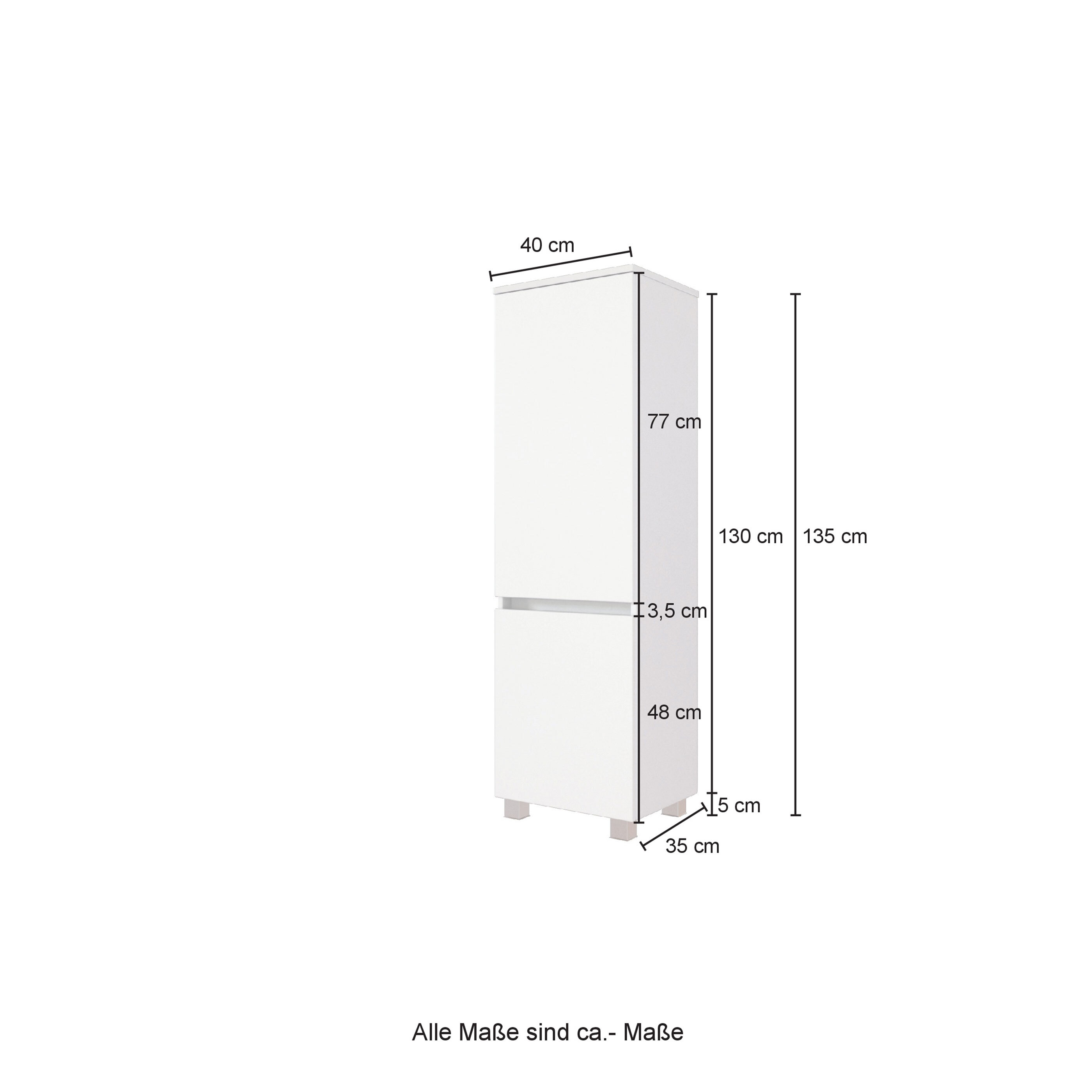 HELD MÖBEL MidiSchrank Lucca, 40 cm, matt grau/wotaneiche ALDI