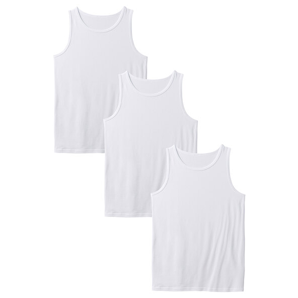 Tanktops, weiß, L, 3er Set