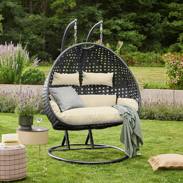 Polyrattan-Hängesessel TWIN, schwarz
