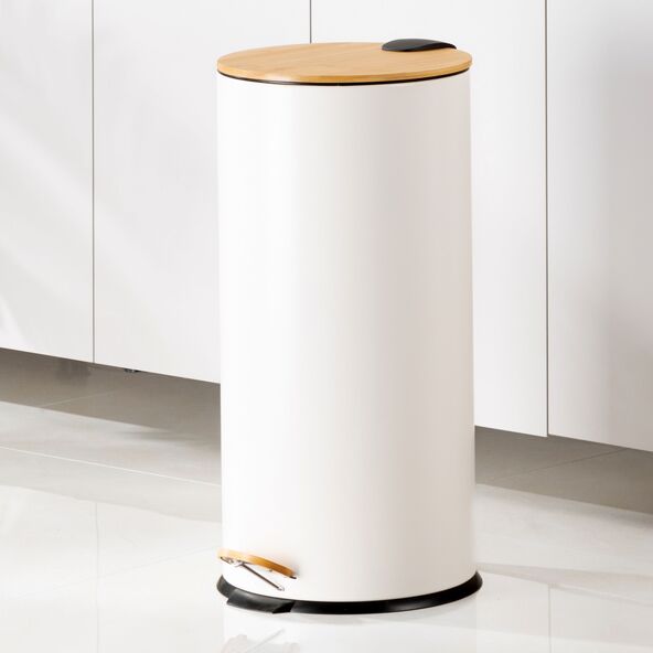 Tretabfalleimer, 30 l, weiß