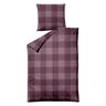 Bettwäsche Jacquard-Feinbiber 135/200 + 80/80 cm, Karo bordeaux