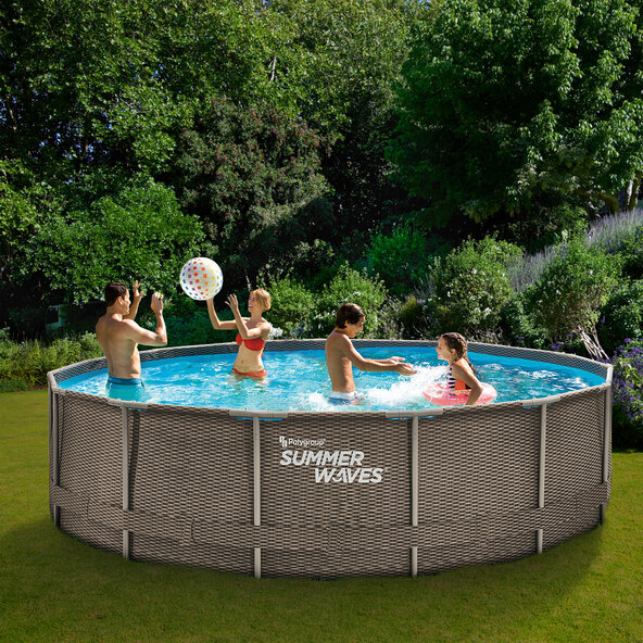Active Frame Pool Rund Rattan-Style, Ø 457 cm