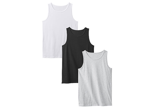 Tanktops, weiß/schwarz/grau, M, 3er Set
