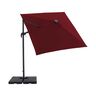 Alu-LED-Solarpendelschirm, 250 x 250 cm, bordeaux