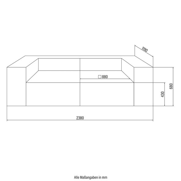 Modulares Sofa Verona S, hellgrau