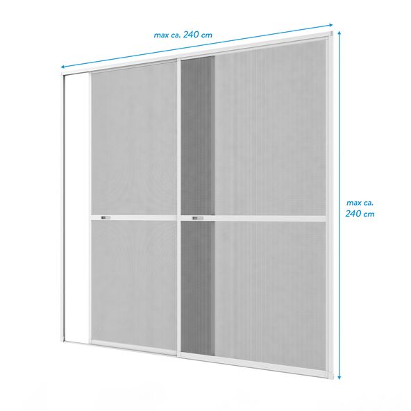 Insektenschutz-Alu-Doppelschiebetür Comfort, 240 x 240 cm, weiß