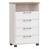 Jelda Highboard 600, mattweiß/Eiche Landhaus