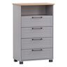 Jelda Highboard 600, platingrau/Eiche Landhaus
