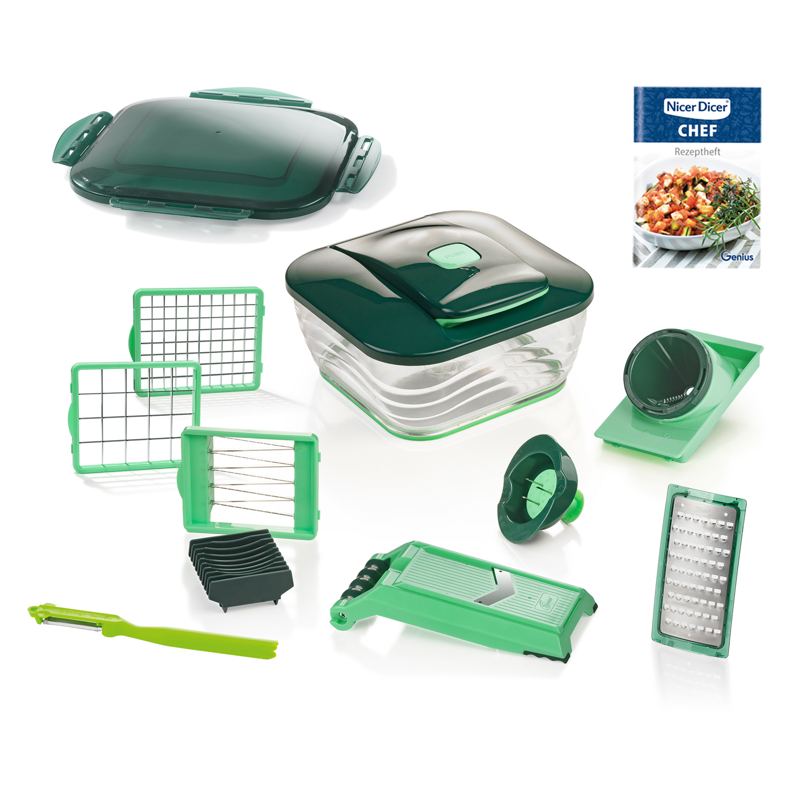 Nicer Dicer Fusion Chef Unterschied NICER DICER Chef, grün, Set 10 tlg. | ALDI ONLINESHOP