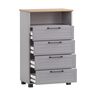 Jelda Highboard 600, platingrau/Eiche Landhaus