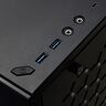 Gaming PC Hunter mit transparentem Seitenteil, das die interne RTX Grafikkarte, Kühlung und weitere Hardwarekomponenten zeigt. RGB-Beleuchtung ist sichtbar.