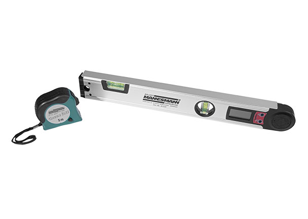 Digitaler Winkelmesser mit Libellen + 5 m Bandmaß