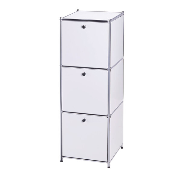 Metallregal, schmal, weiß