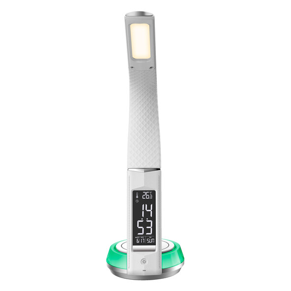 LED-Schreibtischlampe mit Wireless Charging, weiß