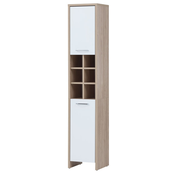 Hochschrank Fano 340, Eiche hell/kreideweiß