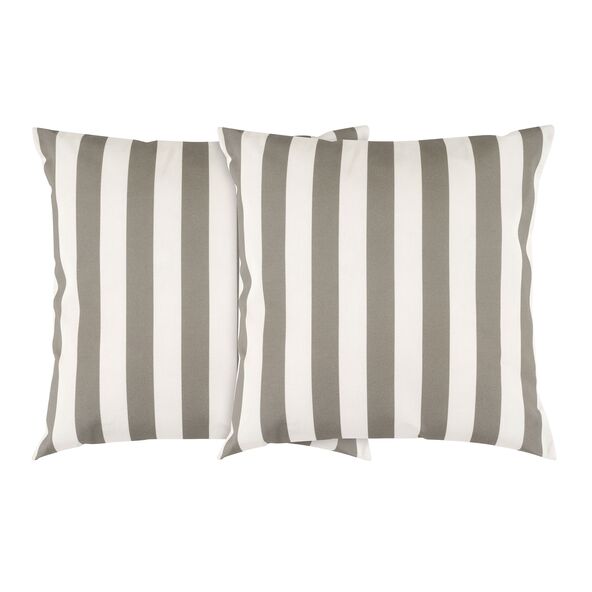 Outdoor Lounge-Kissen, 2er Set, braun gestreift