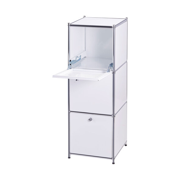 Metallregal, schmal, weiß