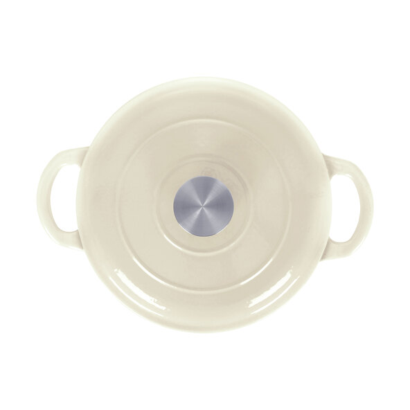 Gusseisener Koch- & Schmortopf mit Deckel, creme