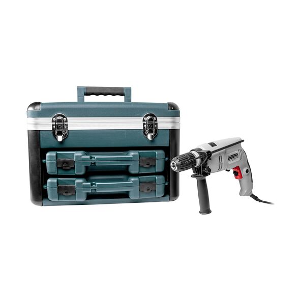 Werkzeugbox M29087, 163-tlg. + Schlagbohrmaschine M12507