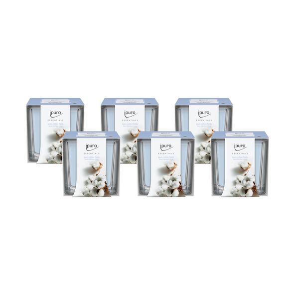 Duftkerze ESSENTIALS cotton fields, 6er Set