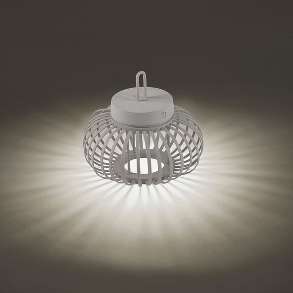 LED-Akku-Tisch- und Bodenleuchte Korga, greige, ⌀ 25 cm