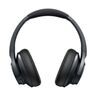 Schwarzer Over-Ear Bluetooth-Kopfhörer Anker mit silbernen Akzenten. Die Ohrmuscheln sind weich gepolstert und der Bügel ist verstellbar. Das Design ist schlicht und modern.
